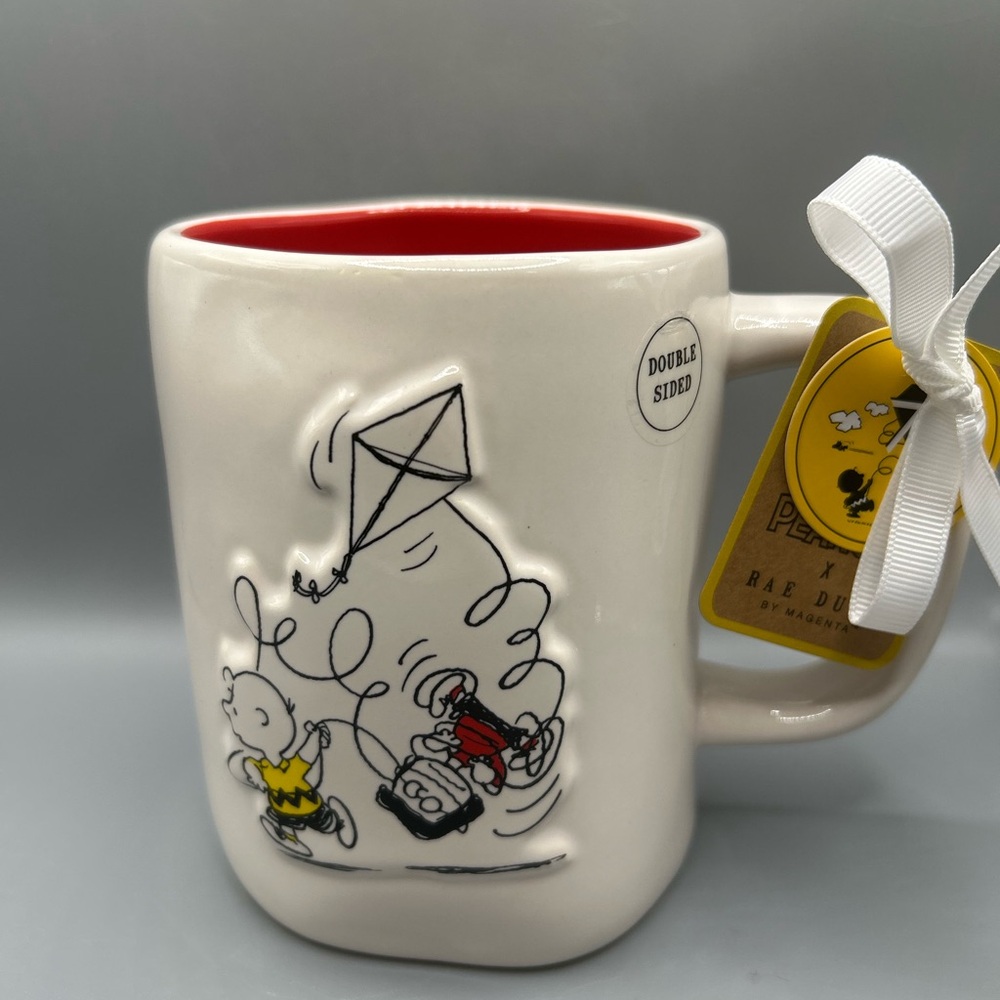 Rae Dunn Peanuts Charlie Brown EVERYTHING SEEMS FINE Anniversary Mug Lucy NEW